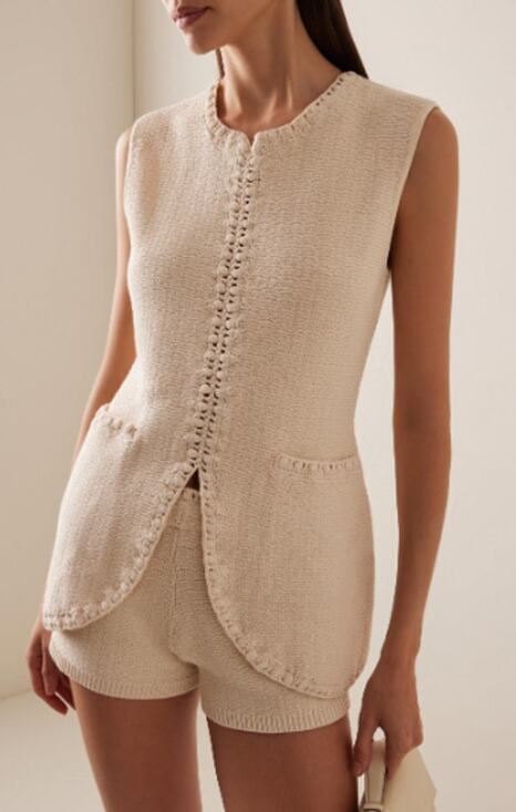 Posse Sweaters - Posse Harlan Knit Vest in Cream Sz. M